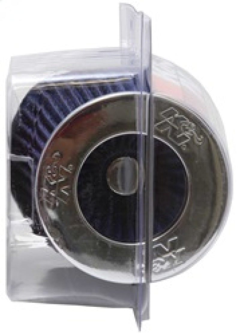 K&N Universal Air Filter Chrome Round Tapered Blue - 4in Flange ID x 1.125in Flange Length x 5.5in H-thumbmail-5