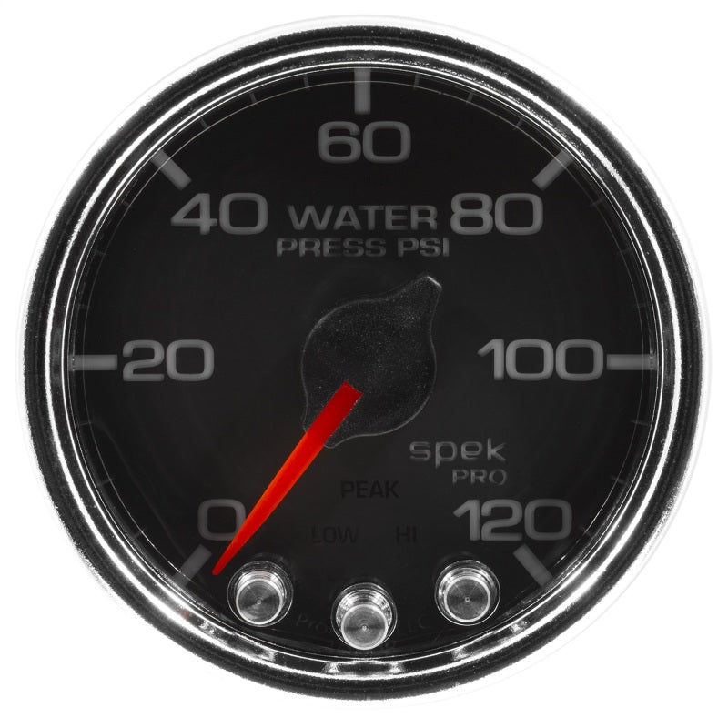 Autometer Spek-Pro Gauge Water Press 2 1/16in 120psi Stepper Motor W/Peak & Warn Blk/Chrm-thumbmail-2