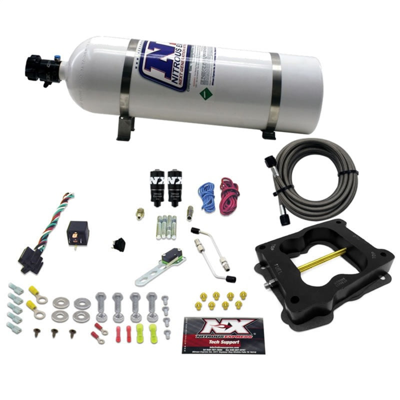 Nitrous Express Q-Jet/Holley Spread Bore Hitman Plus Nitrous Kit (50-200HP) w/15lb Bottle-thumbmail-1
