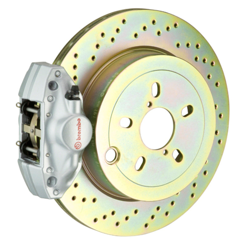Brembo 99-05 323i/325i/328i (Excl. xDrive) Rr GT BBK 2Pist Cast 2pc 294x19 1pc Rotor Drilled-Silver-thumbmail-1