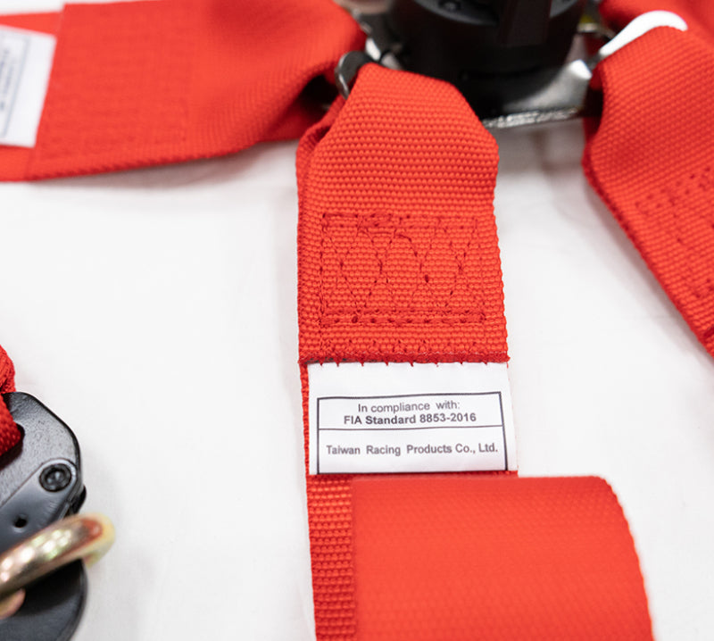 NRG FIA 6pt 2in. Shoulder Belt for HANS Device/ Rotary Cam Lock Buckle/ 3in. Waist Belt - Red-thumbmail-2