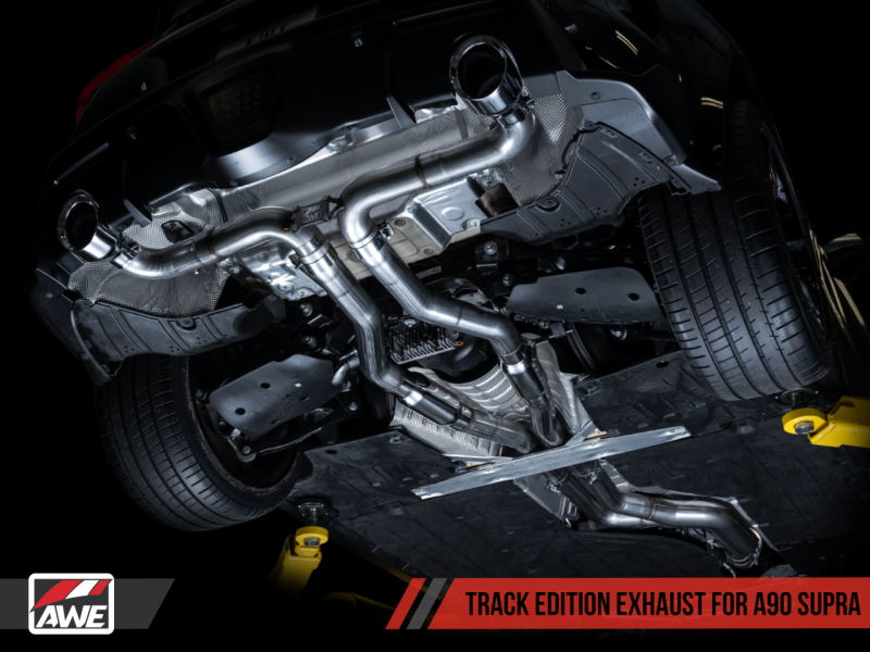AWE Tuning 2020 Toyota Supra A90 Track Edition Exhaust - 5in Chrome Silver Tips-thumbmail-3