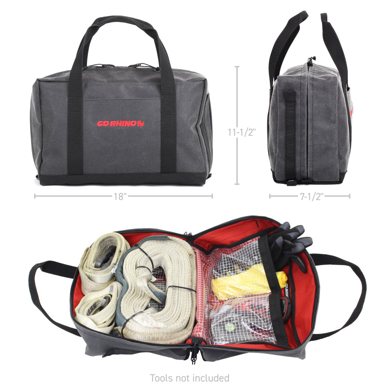 Go Rhino XVenture Gear Recovery Bag (7.5x11.5x18in. Closed) 12oz Waxed Canvas - Black-thumbmail-10