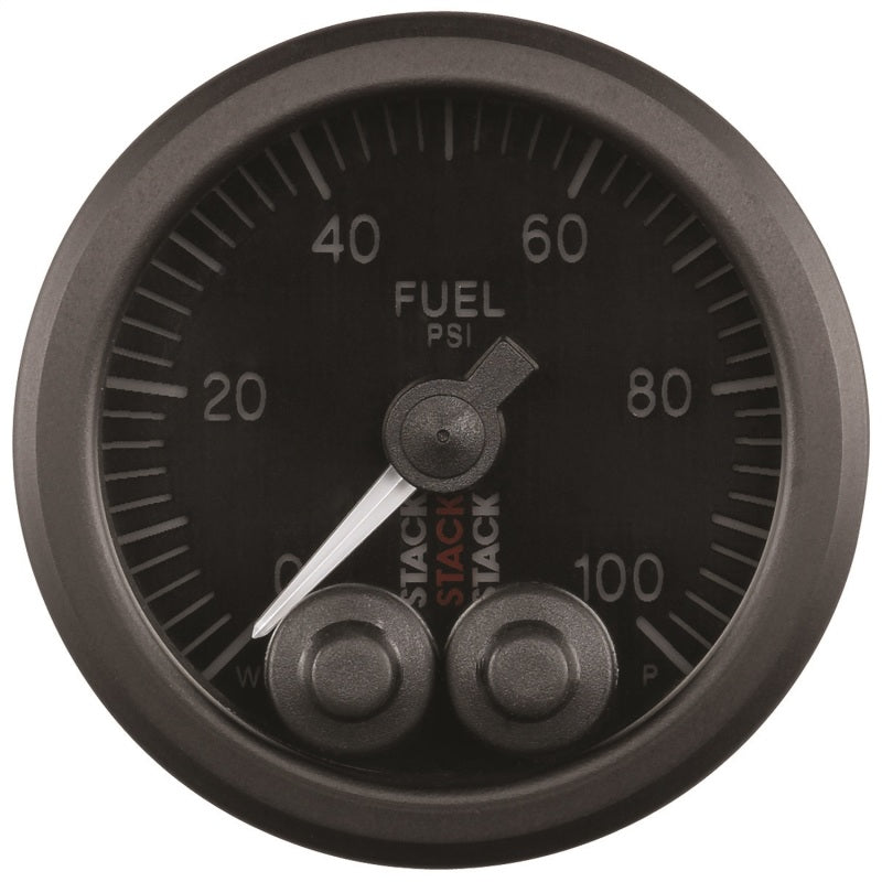 Autometer Stack Instruments Pro Control 52mm 0-100 PSI Fuel Pressure Gauge - Black (1/8in NPTF Male)-thumbmail-2