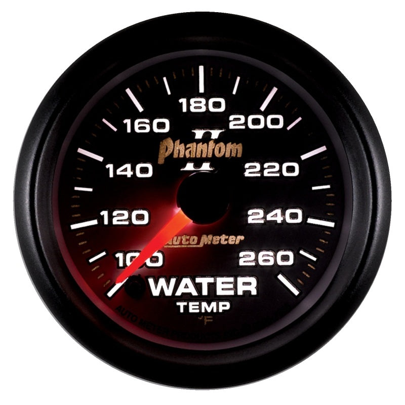 Autometer Phantom II 52mm Full Sweep Electronic 100-260 Deg F Water Temperature Gauge-thumbmail-2