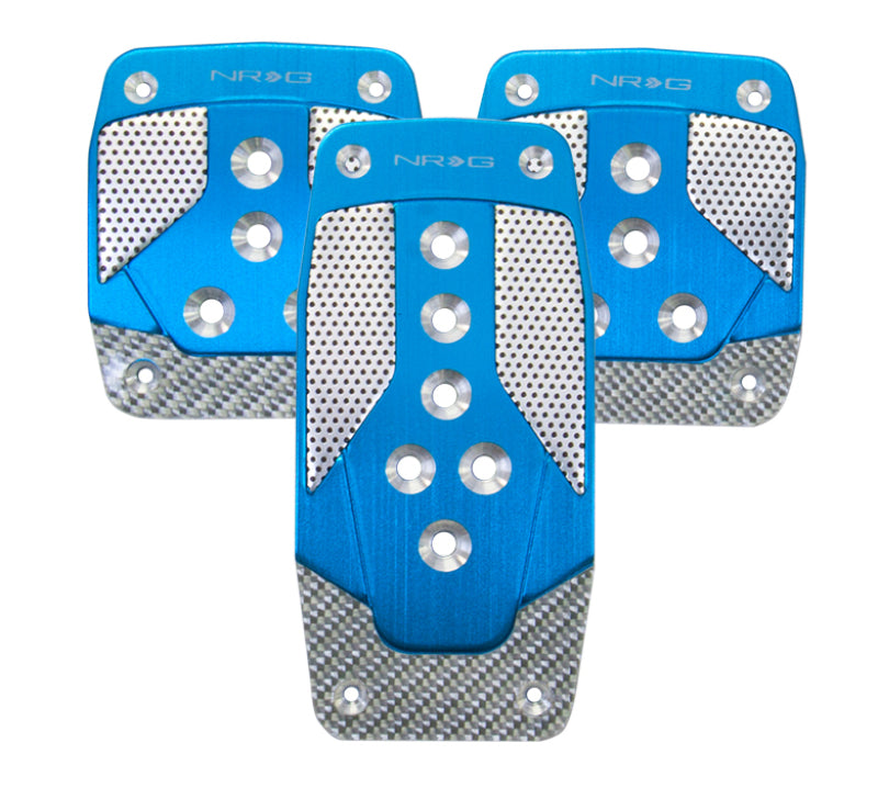 NRG Aluminum Sport Pedal M/T - Blue w/Silver Carbon-thumbmail-2