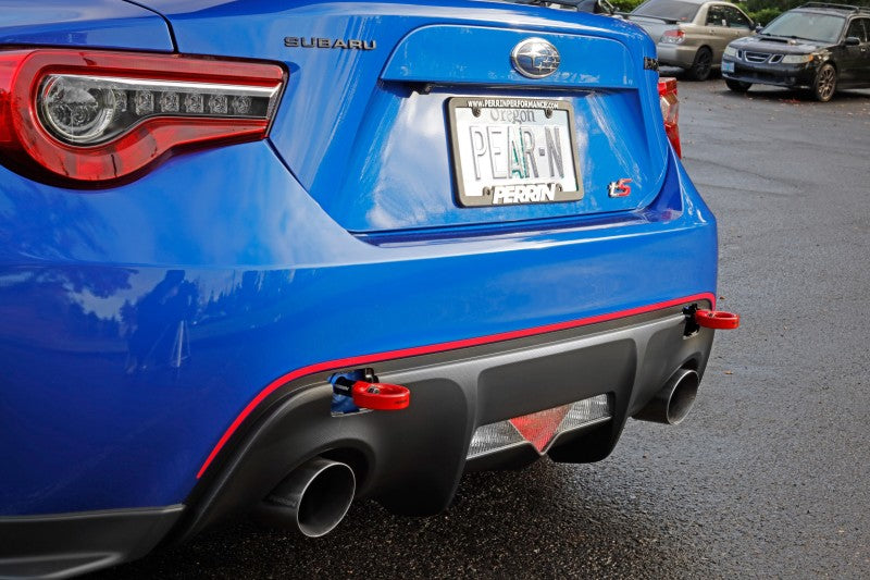 Perrin 13-20 & 2022 Subaru BRZ / 13-16 Scion FRS / 17-20 Toyota 86 Tow Hook Kit (Rear) - Red-thumbmail-3