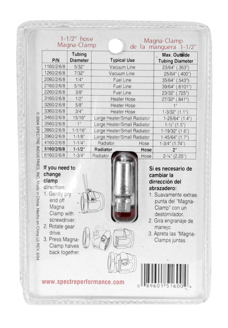 Spectre Magna-Clamp Hose Clamp 1-1/2in. - Red/Blue-thumbmail-4