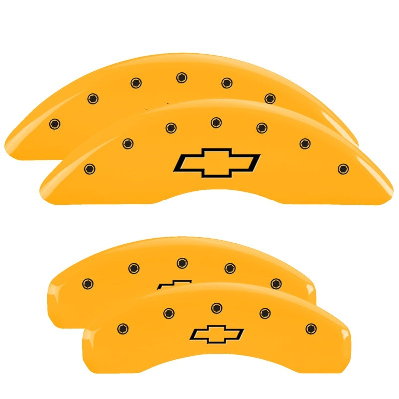MGP 4 Caliper Covers Engraved Front & Rear Bowtie Yellow finish black ch-thumbmail-2