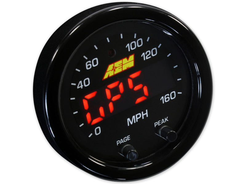 AEM X-Series 0-160 MPH Black Bezel w/ Black Face GPS Speedometer Gauge-thumbmail-3
