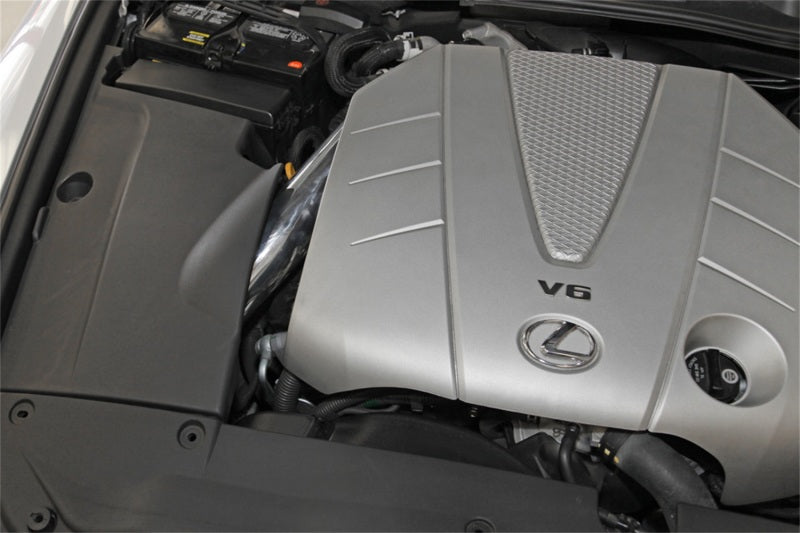 Spectre 06-12 Lexus IS250/IS350 V6-2.5/3.5L F/I Air Intake Kit - Polished w/Red Filter-thumbmail-3