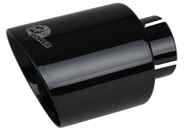 aFe Takeda 409 SS Clamp-On Exhaust Tip 2.5in. Inlet / 4.5in. Outlet / 7in. L - Black-thumbmail-2