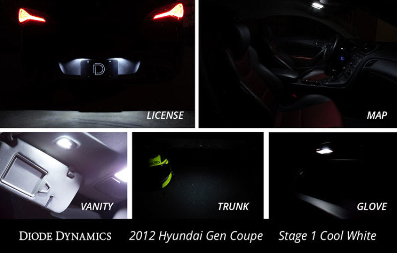 Diode Dynamics 10-16 Hyundai Genesis Coupe Interior Kit Stage 1 - Cool - White-thumbmail-2