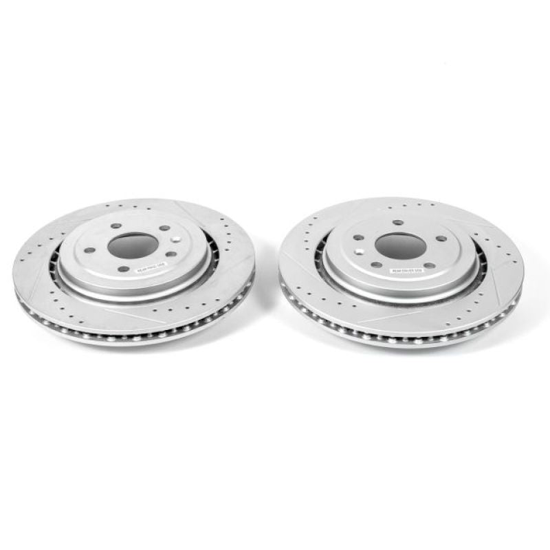 Power Stop 14-19 Chevrolet Corvette Rear Evolution Drilled & Slotted Rotors - Pair-thumbmail-1