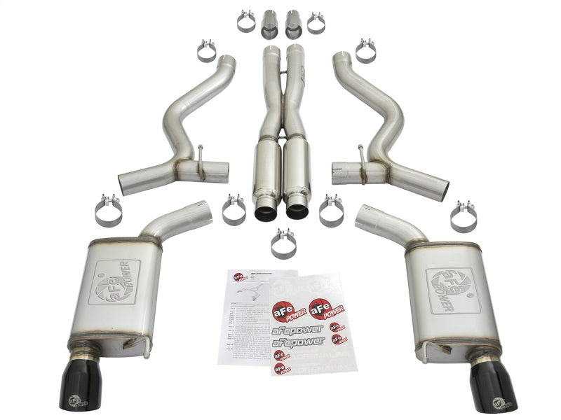 aFe MACHForce XP 3in 304 SS Loud Tone Cat-Back w/ Black Tips 15-17 Ford Mustang V6-3.7L/V8-5.0L-thumbmail-2
