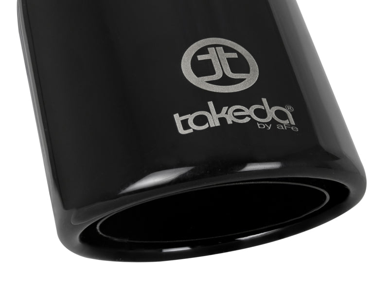 aFe Takeda 304 Stainless Steel Clamp-On Exhaust Tip 2.5in.Inlet / 4in Outlet - Black-thumbmail-2