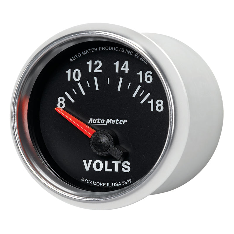 Autometer GS 52mm 8-18 Volts Short Sweep Electronic Voltmeter Gauge-thumbmail-4