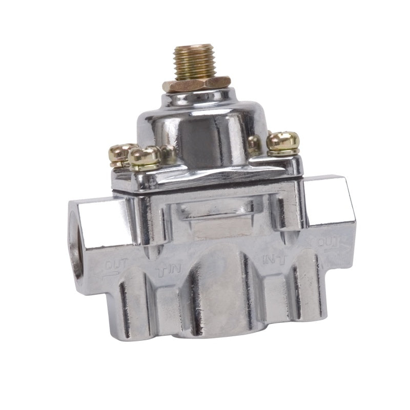 Edelbrock Fuel Pressure Regulator Carbureted 180 GPH 5-10 PSI -10 In/Out -6 Return Red/Clear-thumbmail-5