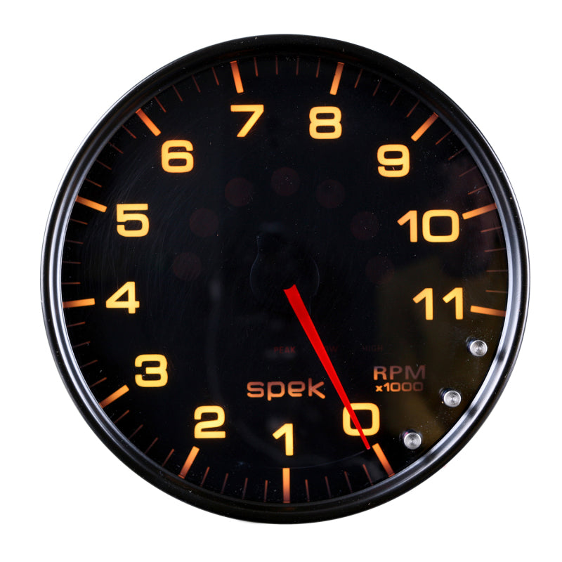 Autometer Spek-Pro Gauge Tachometer 5in 11K Rpm W/Shift Light & Peak Mem Black/Smoke/Black-thumbmail-3