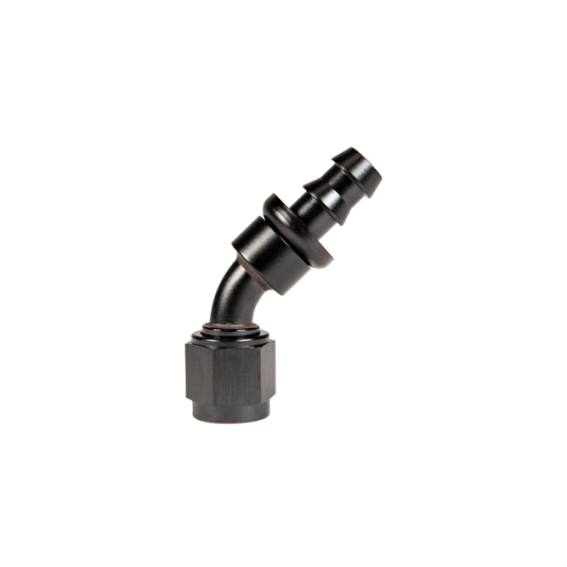 Fleece Performance Universal -8AN 45Deg to Hose Barb - Black-thumbmail-1