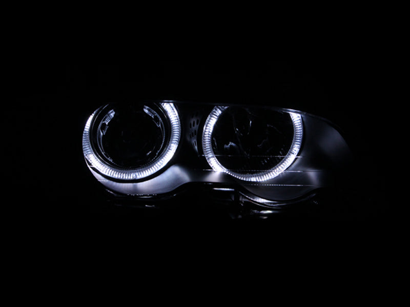ANZO 2000-2003 BMW 3 Series E46 Projector Headlights w/ Halo Black-thumbmail-3