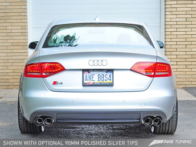 AWE Tuning Audi B8 / B8.5 S4 3.0T Track Edition Exhaust - Chrome Silver Tips (90mm)-thumbmail-2