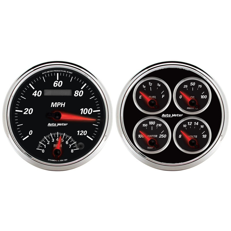 Autometer 5inch Kit Box - Tach Speedo Combo / Oil Pressure / Water Temp / Volt / Fuel Level-thumbmail-1