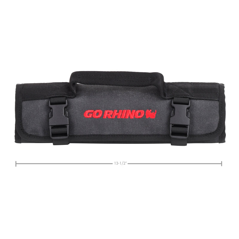 Go Rhino XVenture Gear Tool Wrench Roll - Small (3.5x3.5in. Closed) 12oz Waxed Canvas - Black-thumbmail-8