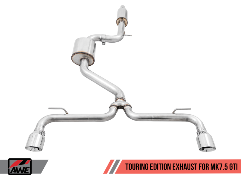 AWE Tuning Volkswagen GTI MK7.5 2.0T Touring Edition Exhaust w/Chrome Silver Tips 102mm-thumbmail-2