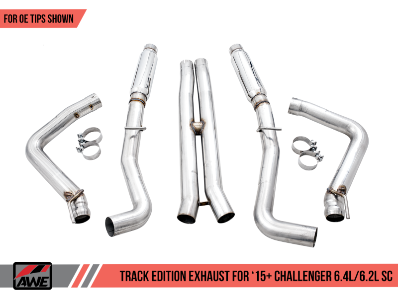 AWE Tuning 2015+ Dodge Challenger 6.4L/6.2L Supercharged Track Edition Exhaust - Use Stock Tips-thumbmail-3