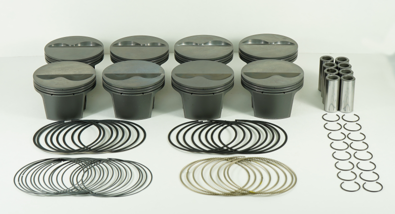 Mahle MS Piston Set SBC 358ci 4.03in Bore 3.500in Stroke 5.7in Rod .927in Pin -4cc 10.5 CR Set of 8-thumbmail-1