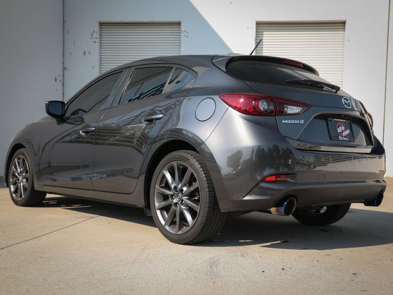 aFe Takeda 2-1/2in 304 SS Axle-Back Exhaust w/ Blue Flame Tips 14-18 Mazda 3 L4 2.0L/2.5L-thumbmail-2