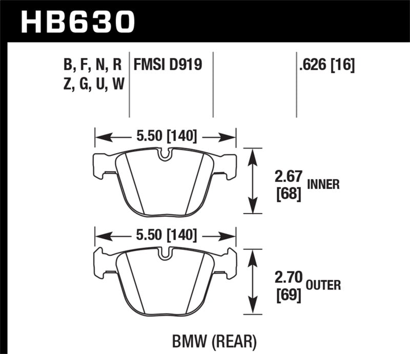 Hawk 02-11 BMW (Various) HPS Street Rear Brake Pads-thumbmail-1