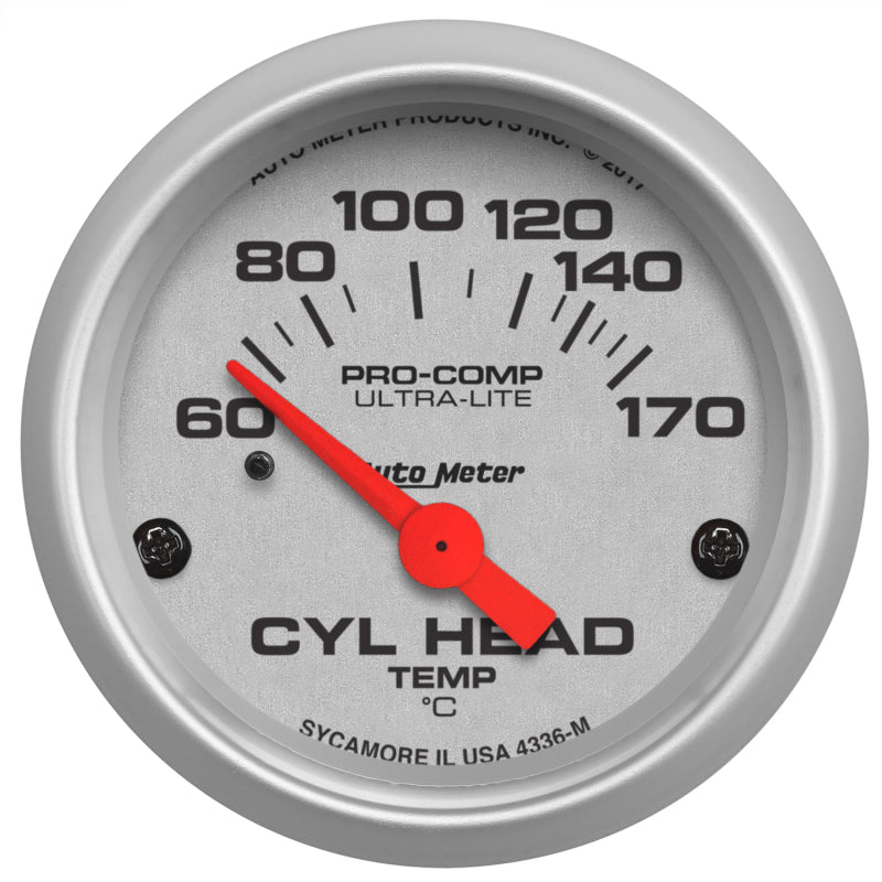 Autometer Ultra-Lite 2-1/16in 60-170 Deg F Electric Cylinder Head Temp Gauge-thumbmail-1