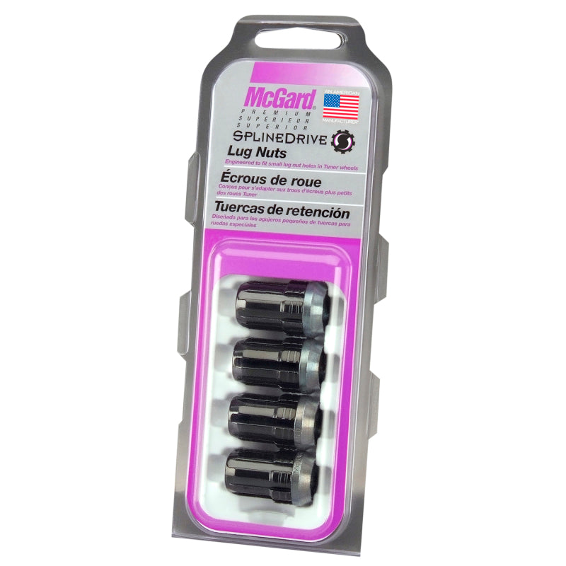 McGard SplineDrive Lug Nut (Cone Seat) M12X1.5 / 1.24in. Length (4-Pack) - Black (Req. Tool)-thumbmail-2