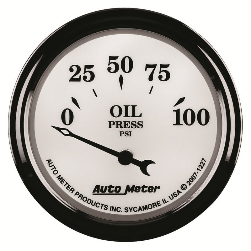 AutoMeter Gauge Oil Press 2-1/16in. 100PSI Elec Old Tyme White II-thumbmail-3