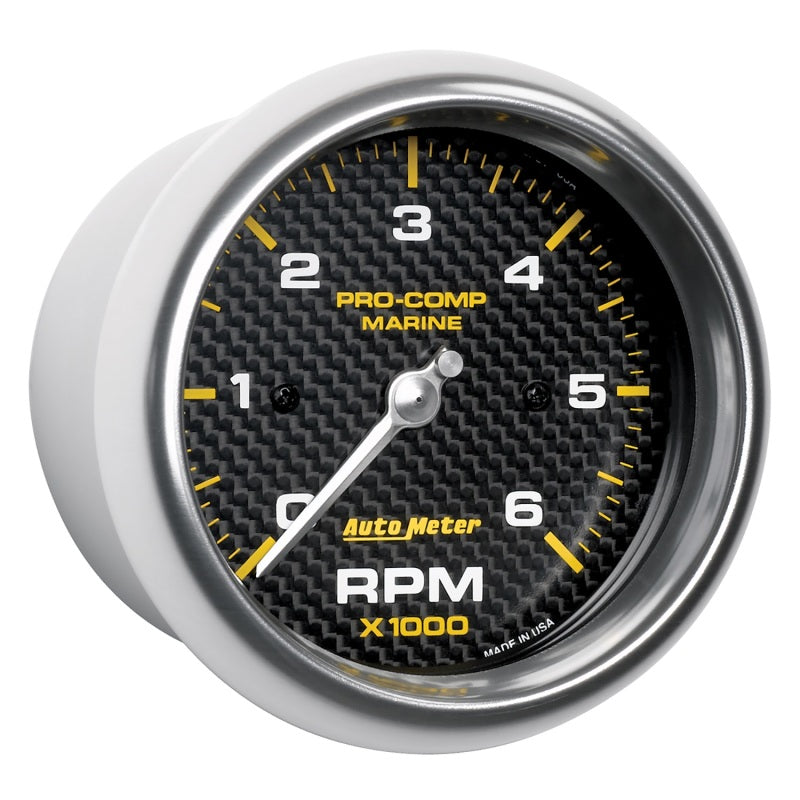 Autometer Marine Carbon Fiber Ultra-Lite Gauge 3-3/8in Tachometer 6K RPM-thumbmail-2