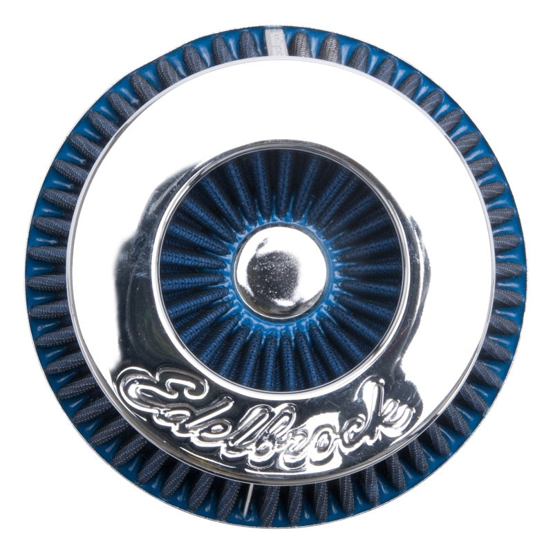 Edelbrock Air Filter Pro-Flo Series Conical 3 7In Tall Blue/Chrome-thumbmail-4