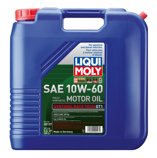 LIQUI MOLY 20L Synthoil Race Tech GT1 Motor Oil 10W60