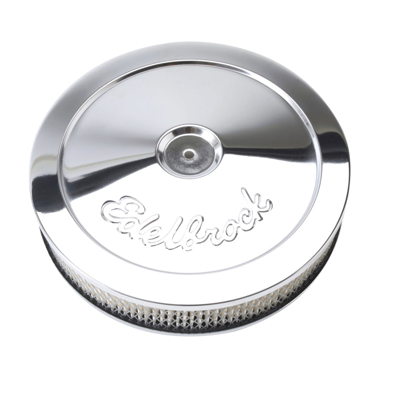 Edelbrock Air Cleaner Pro-Flo Series Round Steel Top Paper Element 10In Dia X 3 5In Chrome-thumbmail-5