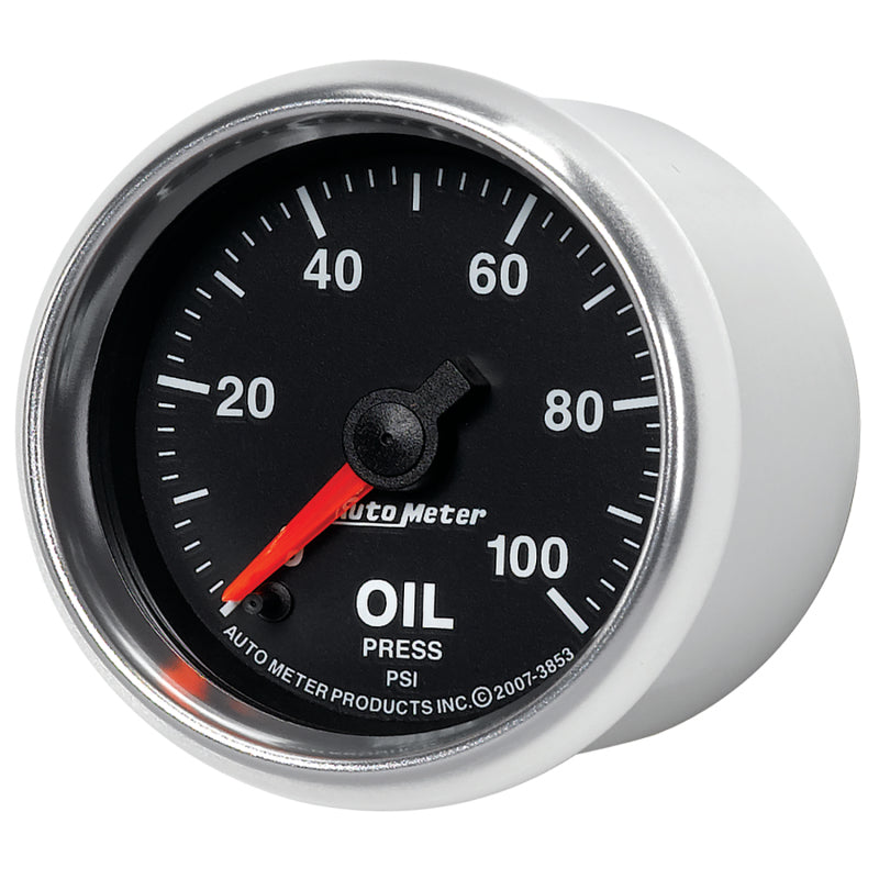 Autometer GS Series 2-1/16in Oil Pressure Gauge 100PSI Electric Full Sweep-thumbmail-4