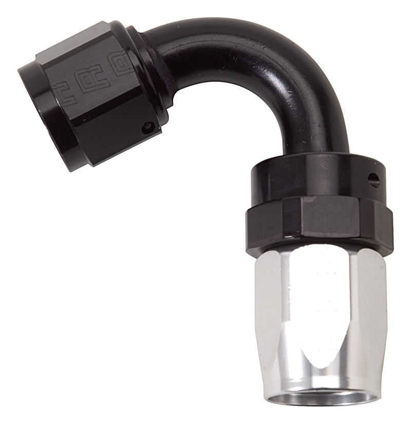 Russell Performance -12 AN Black/Silver 120 Degree Tight Radius Full Flow Swivel Hose End-thumbmail-2
