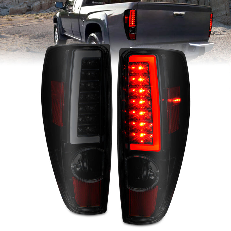 ANZO 2004-2012 Chevrolet Colorado/ GMC Canyon LED Tail Lights w/ Light Bar Black Housing Smoke Lens-thumbmail-2