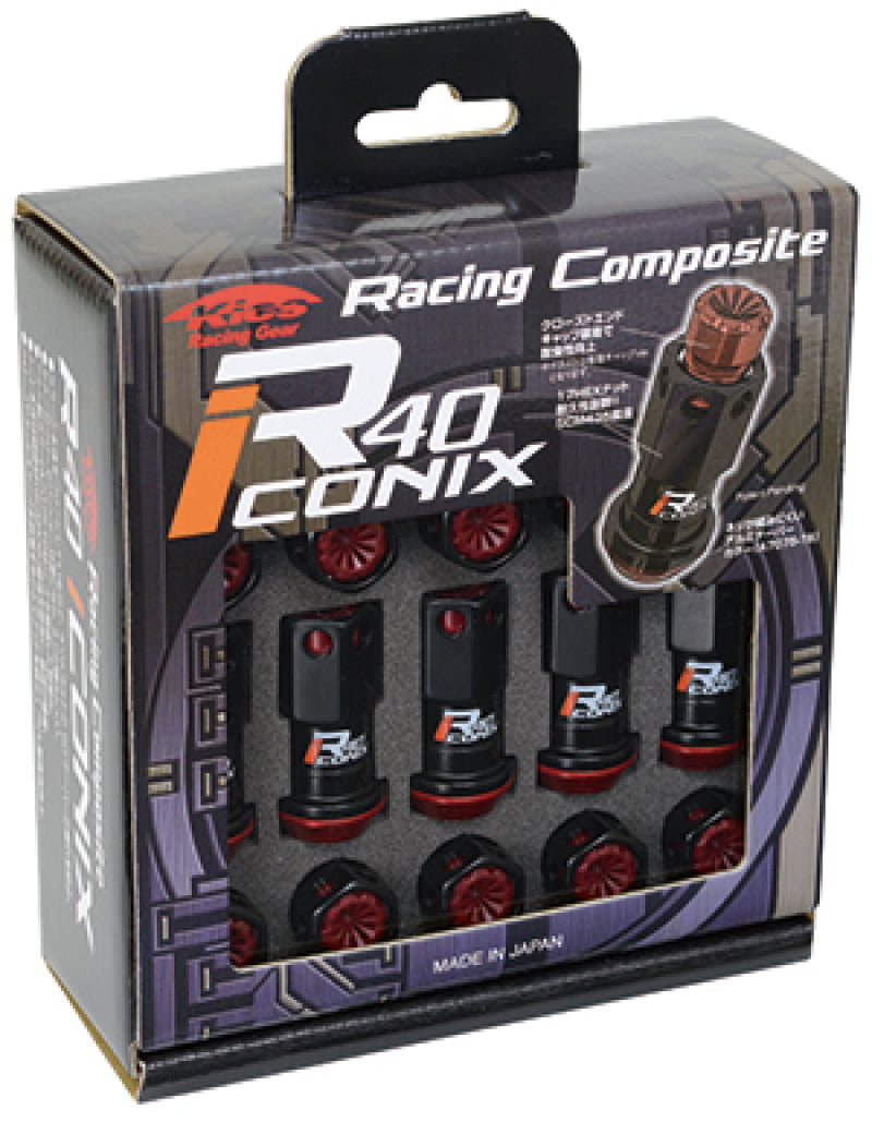 Project Kics 20 PCS (NO LOCKS) Black R40 Iconix W/ Plastic Cap (Black) - 12X1.50-thumbmail-1