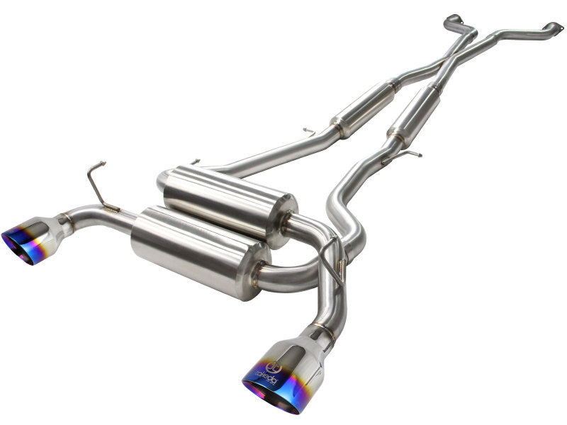 aFe Takeda 2-1/2in 304SS Cat-Back Exhaust Infiniti G37 08-13/Q60 14-15 V6-3.7 w/ Blue Flame Tips-thumbmail-1