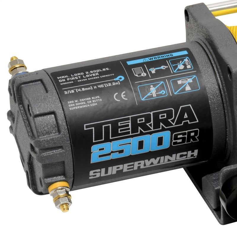Superwinch 2500 LBS 12V DC 3/16in x 40ft Synthetic Rope Terra 2500SR Winch - Gray Wrinkle-thumbmail-3