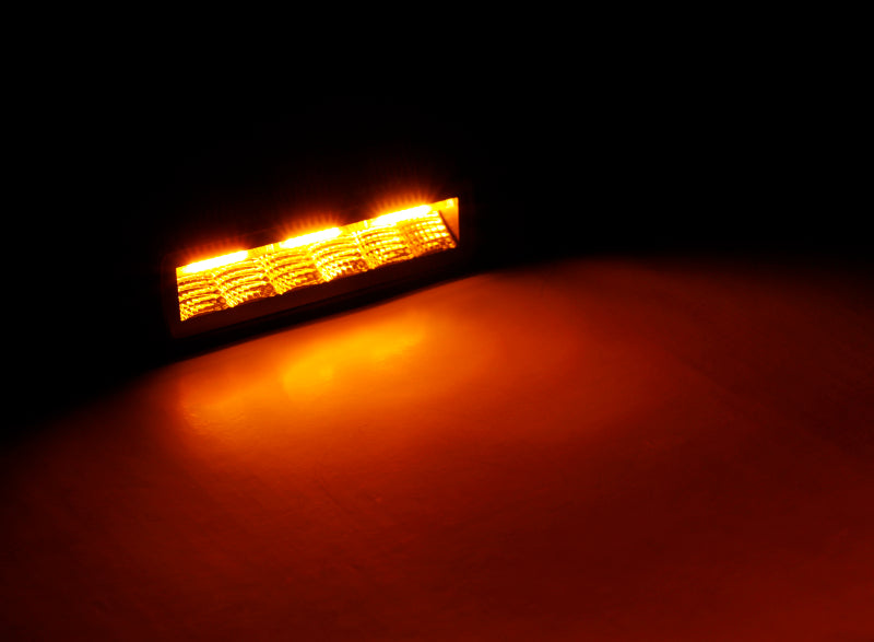 Go Rhino Xplor Blackout Combo Series Sixline LED Flood Lights w/Amber (Surface Mount) - Blk (Pair)-thumbmail-3