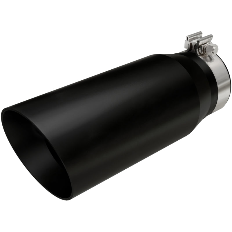 MagnaFlow Tip Stainless Black Coated Single Double Round Single Outlet 5in Dia 4in Inlet 13in L-thumbmail-2