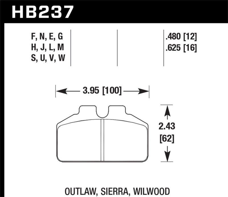 Hawk Wilwood BB / AP Racing / Outlaw Black Rear Brake Pads-thumbmail-1