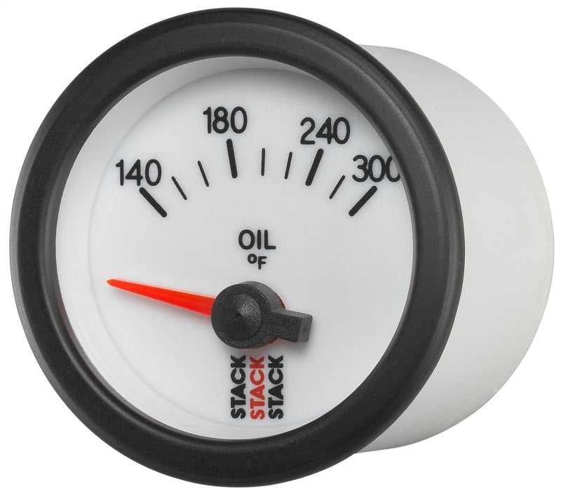 Autometer Stack 52mm 140-300 Deg F 1/8in NPTF Electric Oil Temp Gauge - White-thumbmail-2